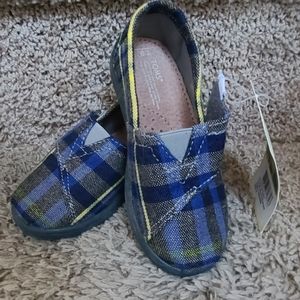 Toms tiny blue plaid wool